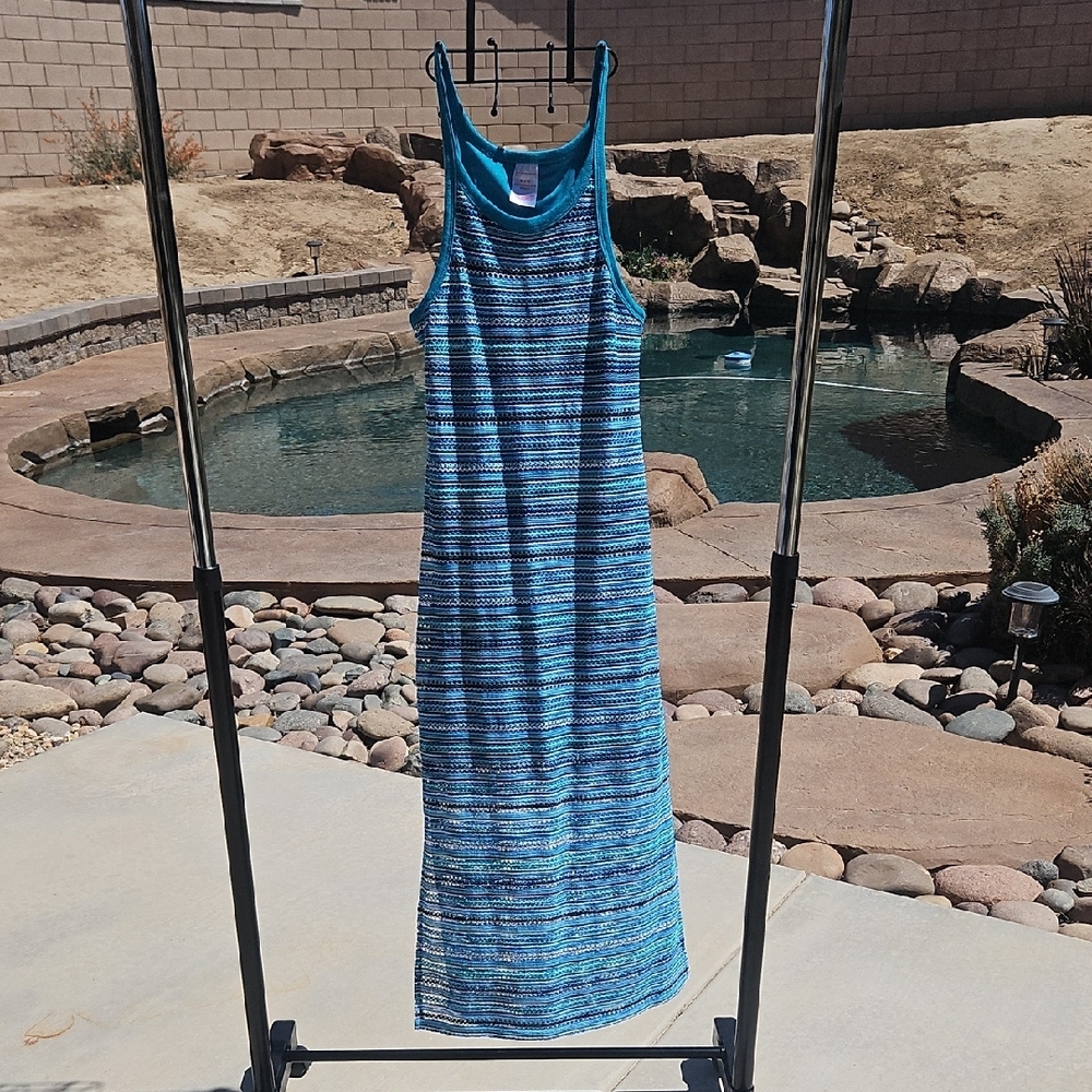 Blue Striped Maxi Dress